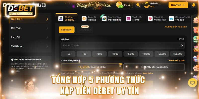Tổng hợp 5 phương thức nạp tiền Debet uy tín